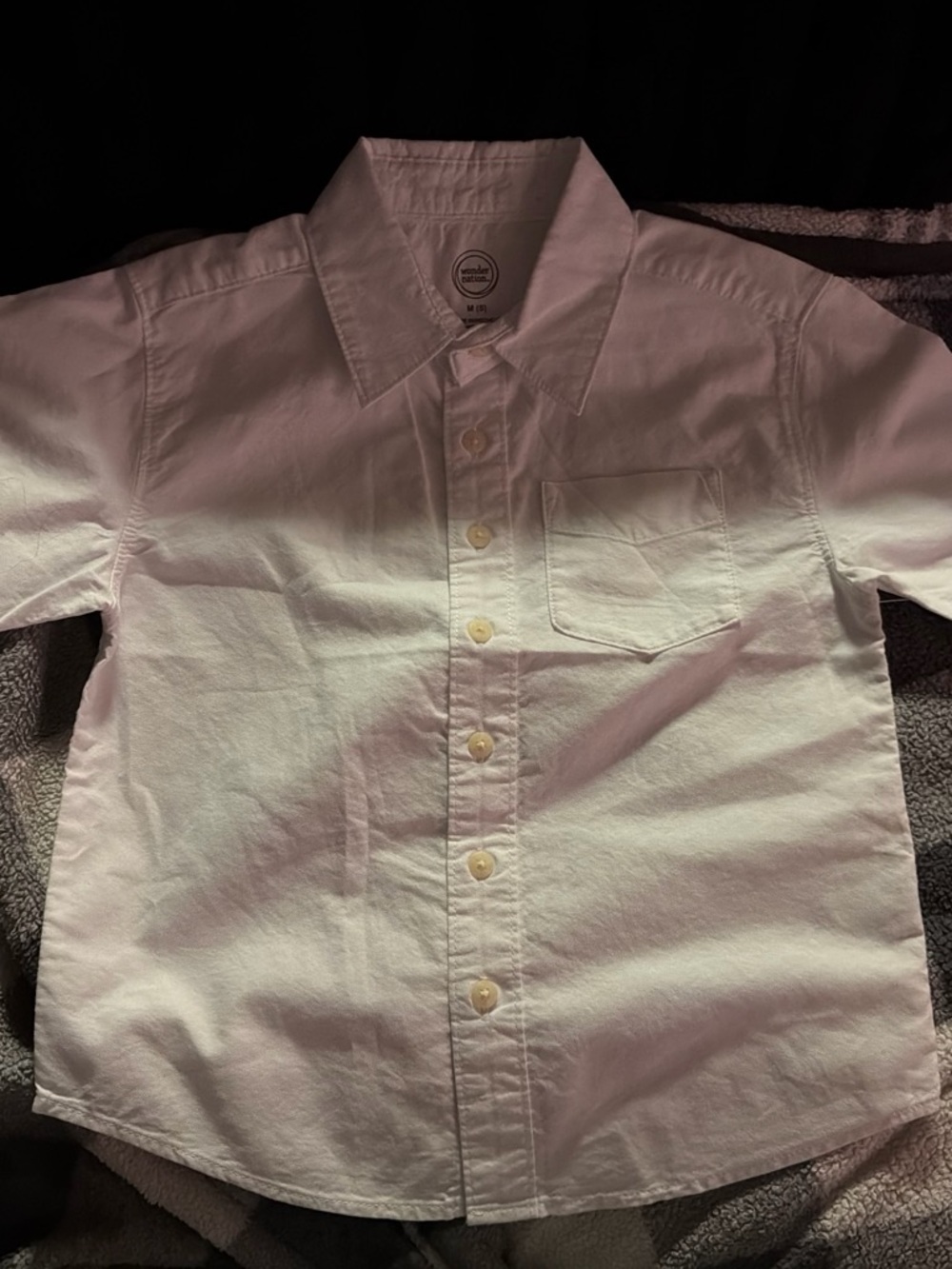 wonder nation white button-down shirt with chest pocket